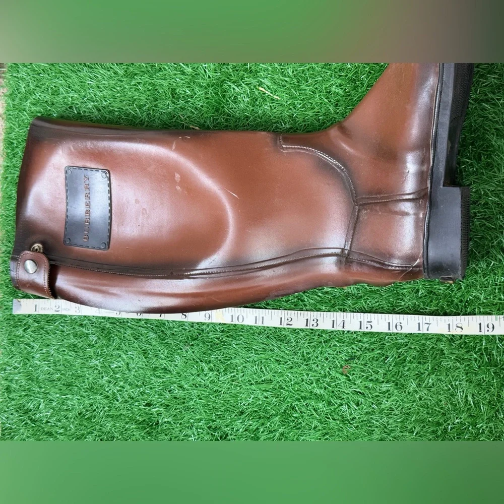 Burberry Sienna Equestrian‎ Brown Rubber Rain Boots Size 40 in womens